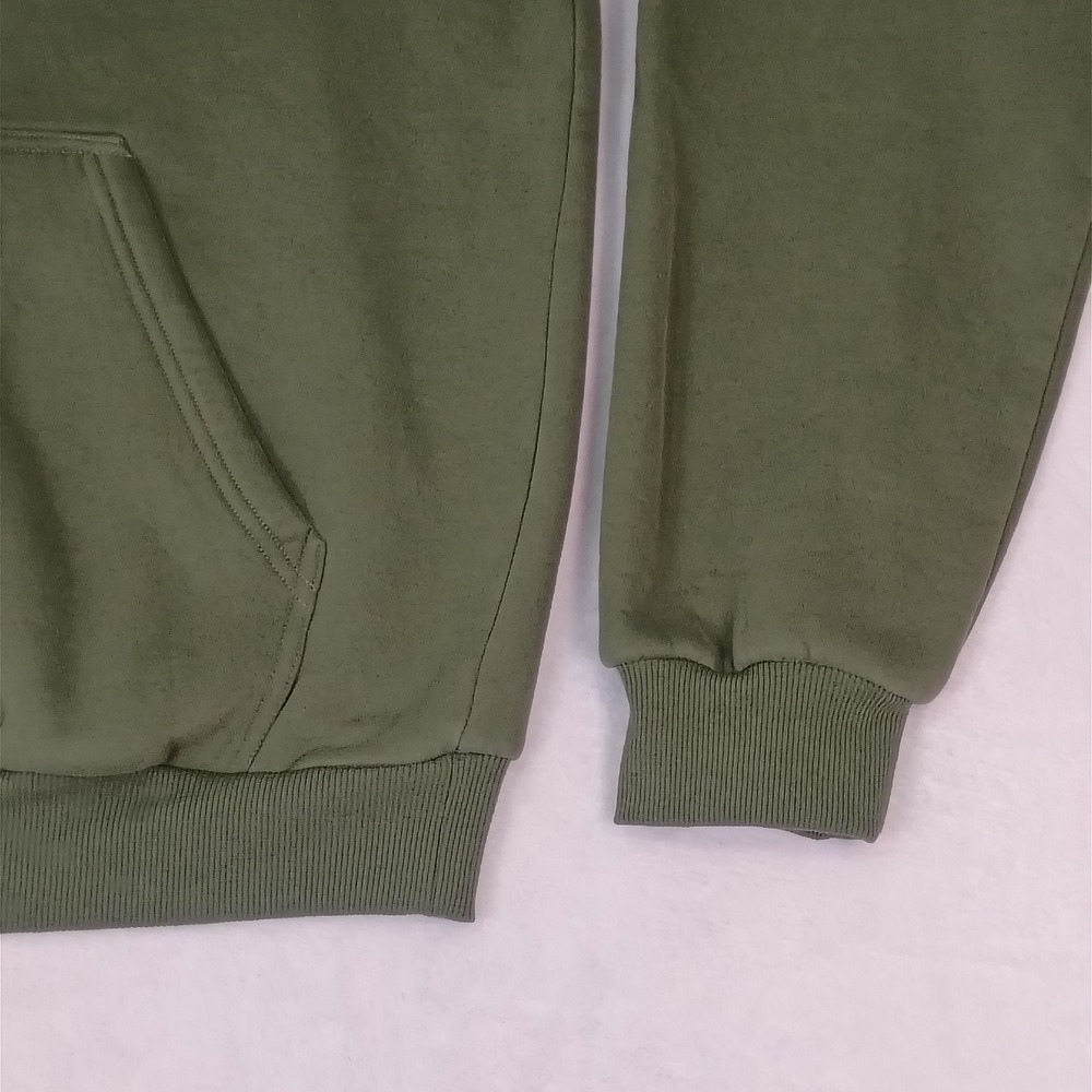 Comfrt Hoodie Mens Medium Olive Green Fleece Pullover Sweatshirt Good Days Ahead - Picture 5 of 13
